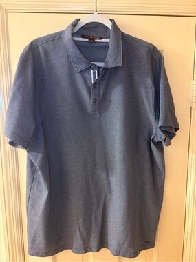 👕Michael Kors Men's XL Heathered Blue Polo Shirt